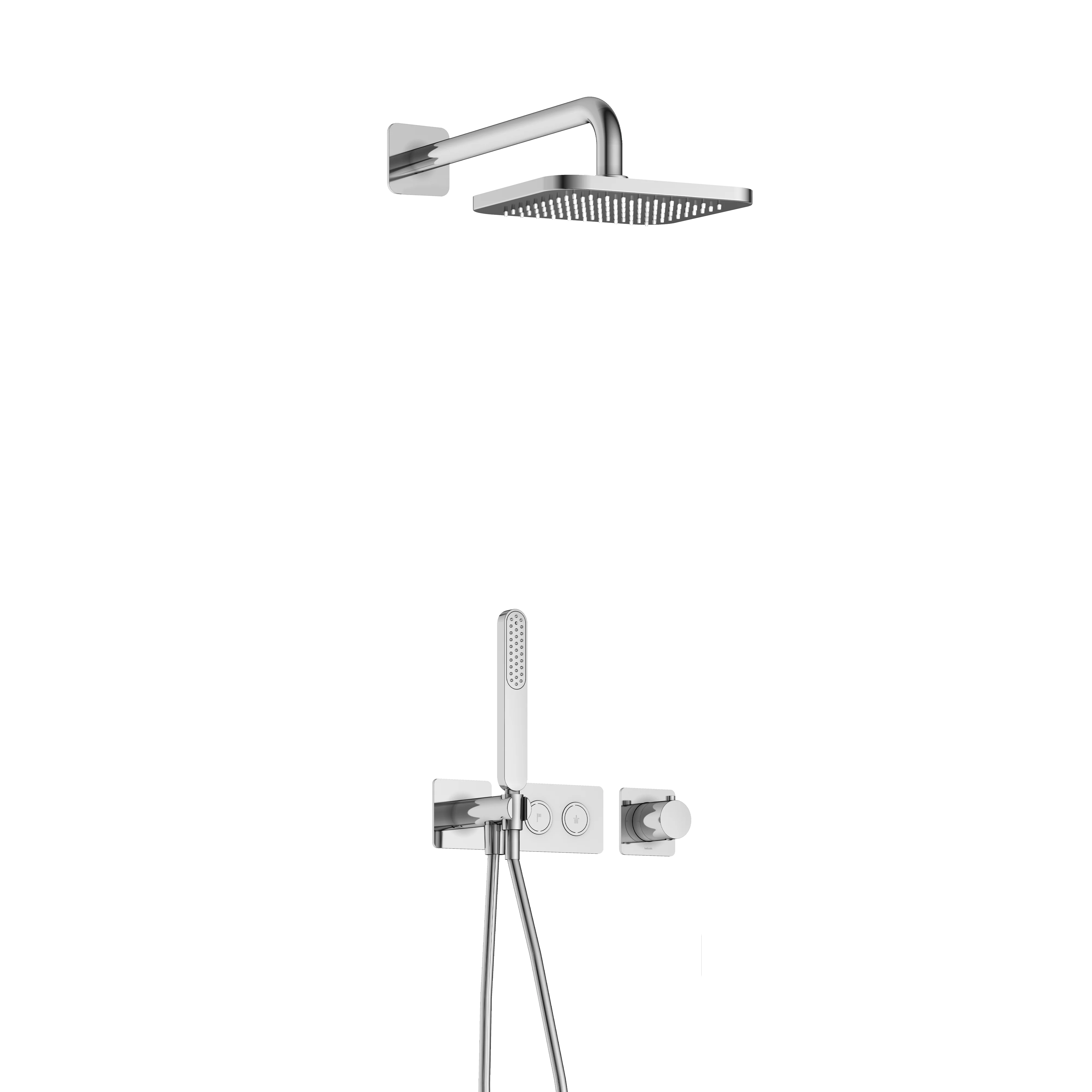 Hotbath Gal IBS41 - complete thermostatische inbouw doucheset met 2 pushbuttons (5 verschillende kleuren)