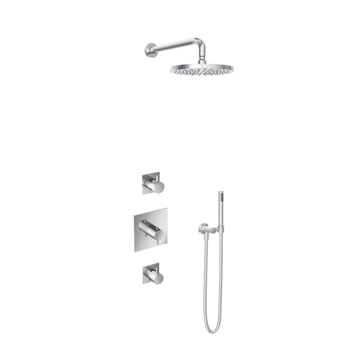 Hotbath Get Together IBS2 Complete thermostatische douche InBouwSet Laddy met twee stopkranen (2 verschillende kleuren)