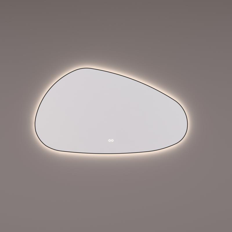 HIPP-Design - spiegel organisch in mat zwart met indirecte LED verlichting rondom SPV 13600 BL
