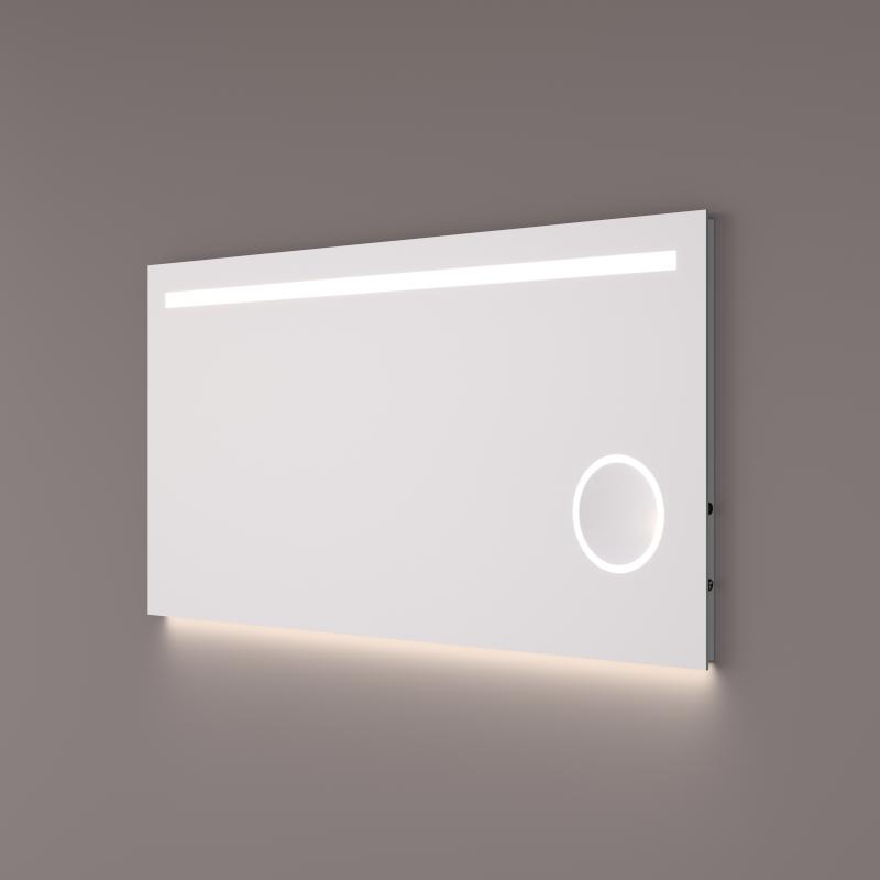HIPP-Design Voorraad spiegel met horizontale LED baan, vergrootspiegel (3 x vergroot) en indirecte LED verlichting SPV 6000