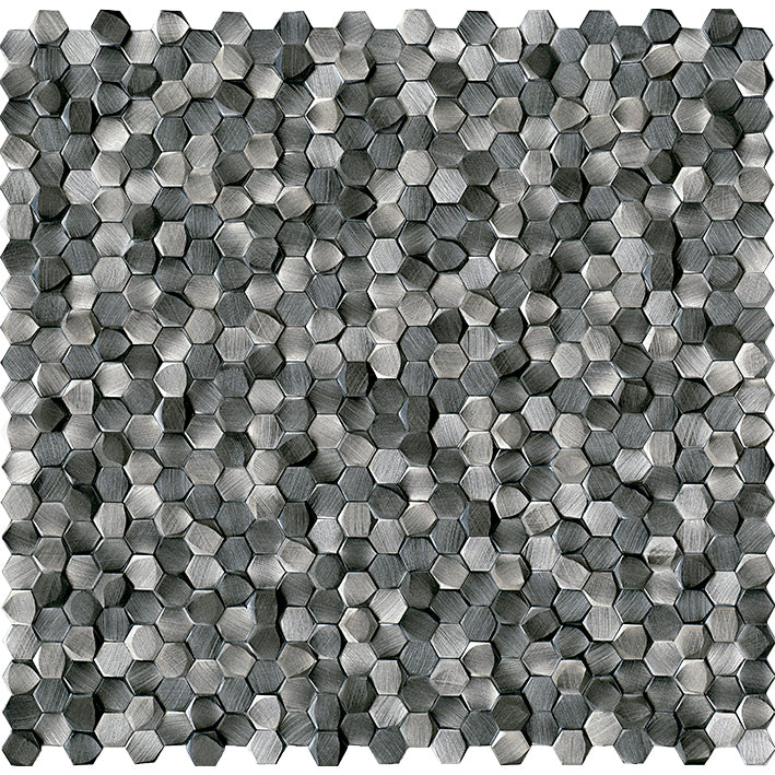 L'antic Colonial - Gravity Aluminium 3D hexagon Metal Titanium Mozaïek