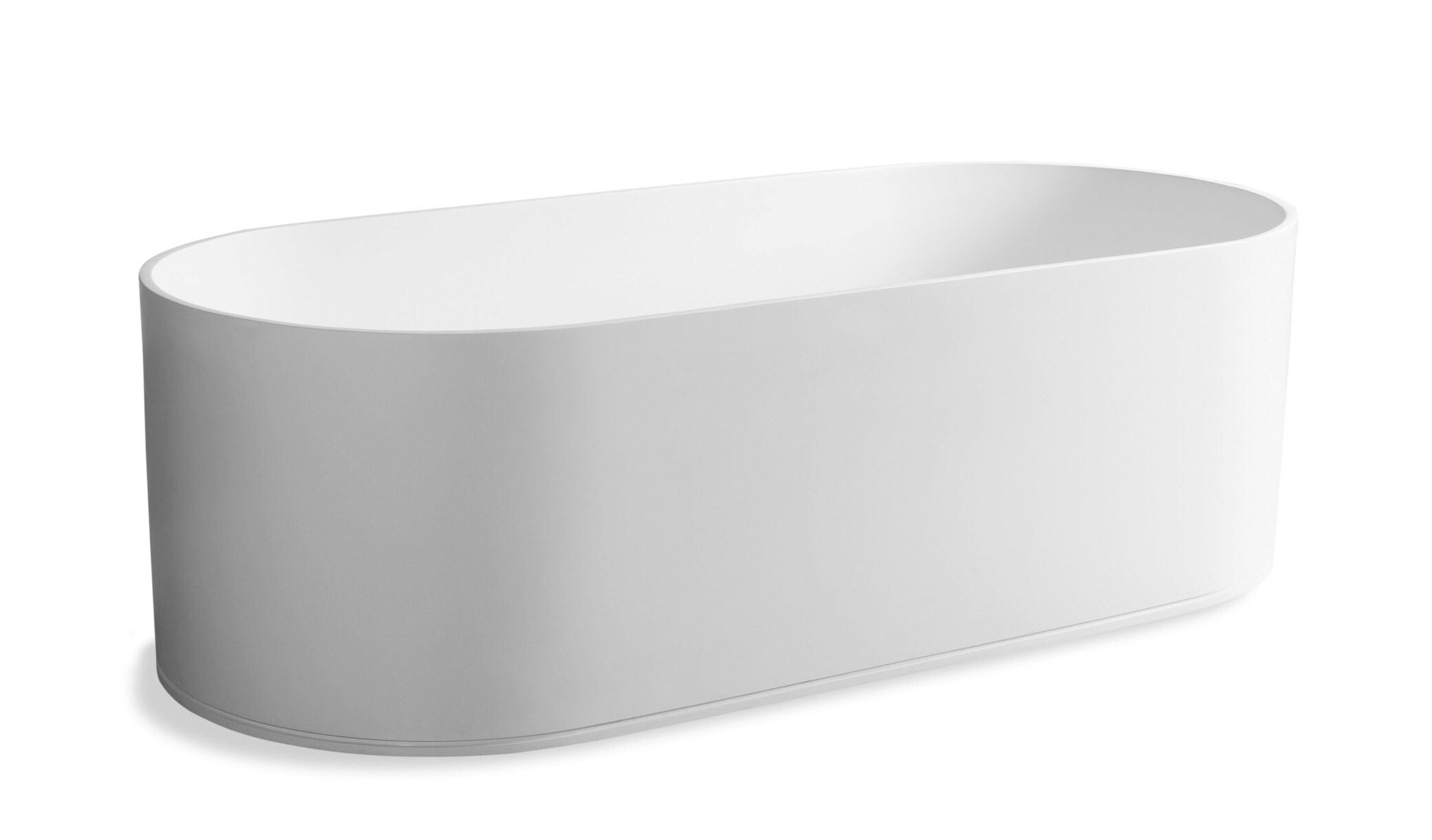 JEE-O Soho vrijstaand bad van DADOquartz met geïntegreerde overloop Mat Wit 180x80x55cm