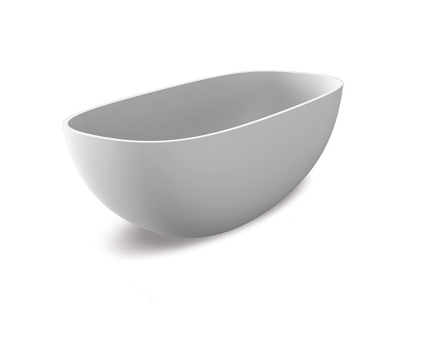 JEE-O Amsterdam Slimline vrijstaand bad van DADOquartz met geïntegreerde overloop Mat Wit 171,5x75x50 cm
