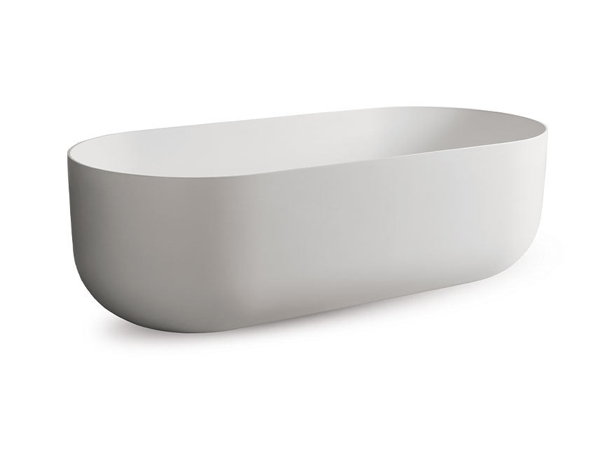 JEE-O Flow vrijstaand bad van DADOquartz met geïntegreerde overloop Mat Wit 178x80x55cm