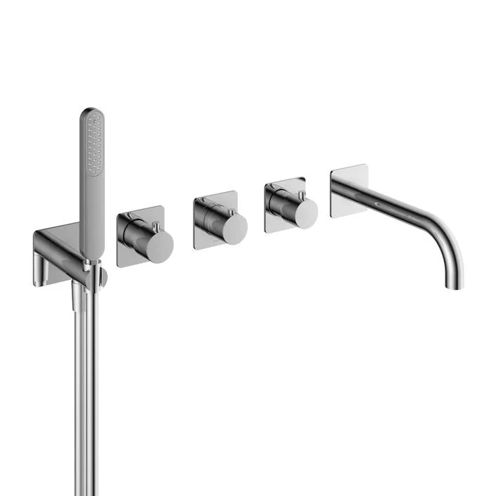 Hotbath Gal GL7072 Inbouw bad thermostaat met 2 stopkranen met uitloop en handdouche (5 verschillende kleuren)