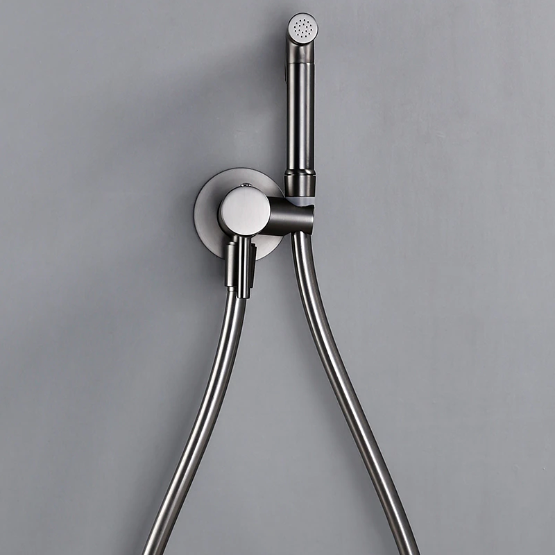 Bidet-handdouche koud/warm gun metal