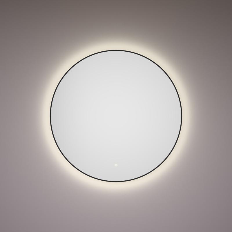 HIPP Design - Spiegel rond in mat zwart met indirecte LED verlichting rondom SPV 13500 BL