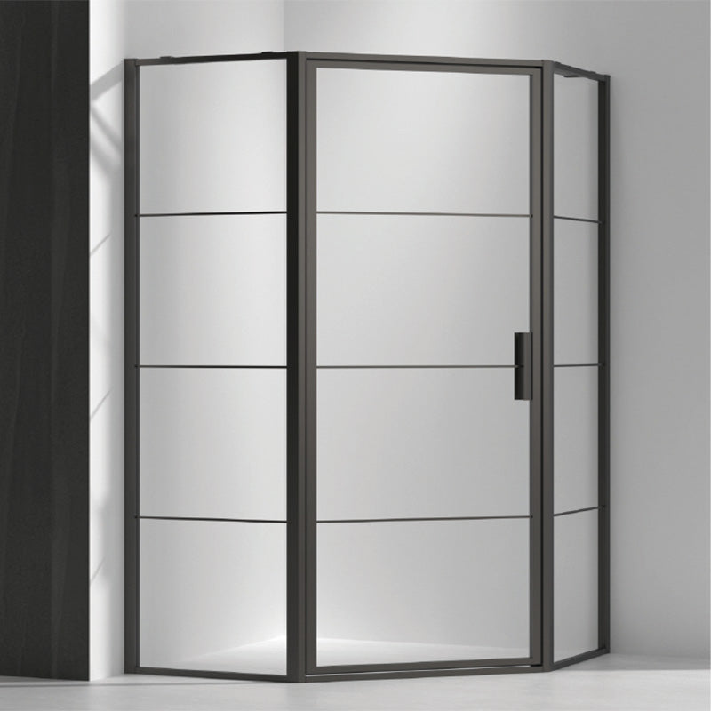 Black Edition vijfhoek douchecabine triple framed glas