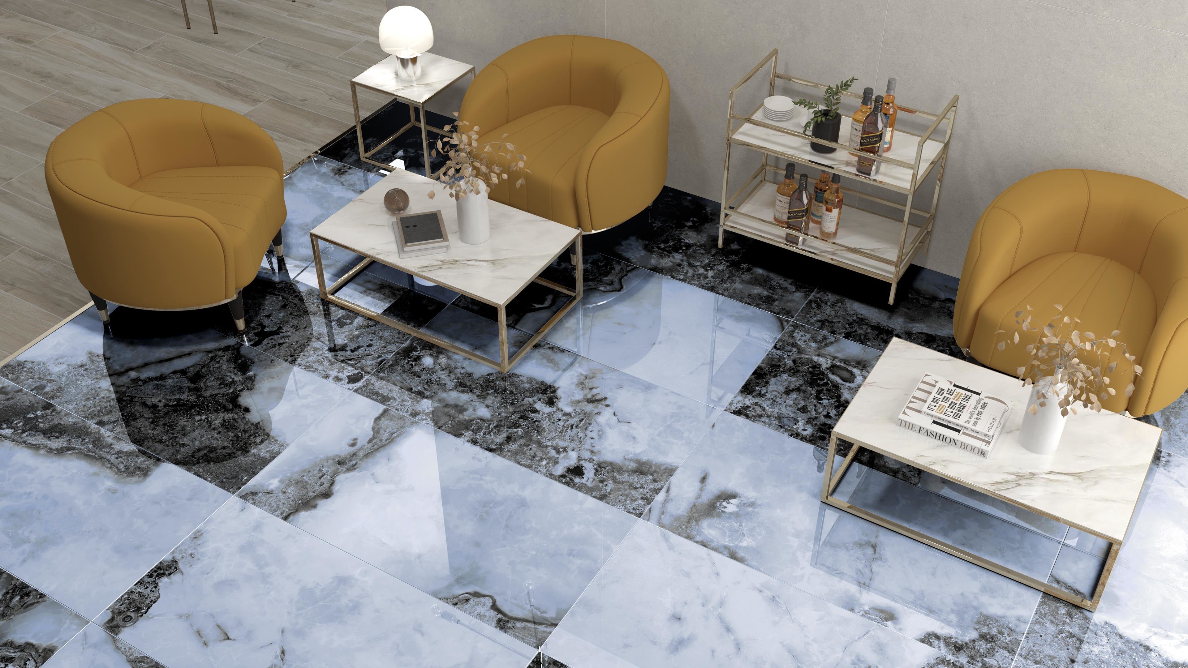 Douglas & Jones - Marbles vloer- en wandtegel Danae Navi Glans