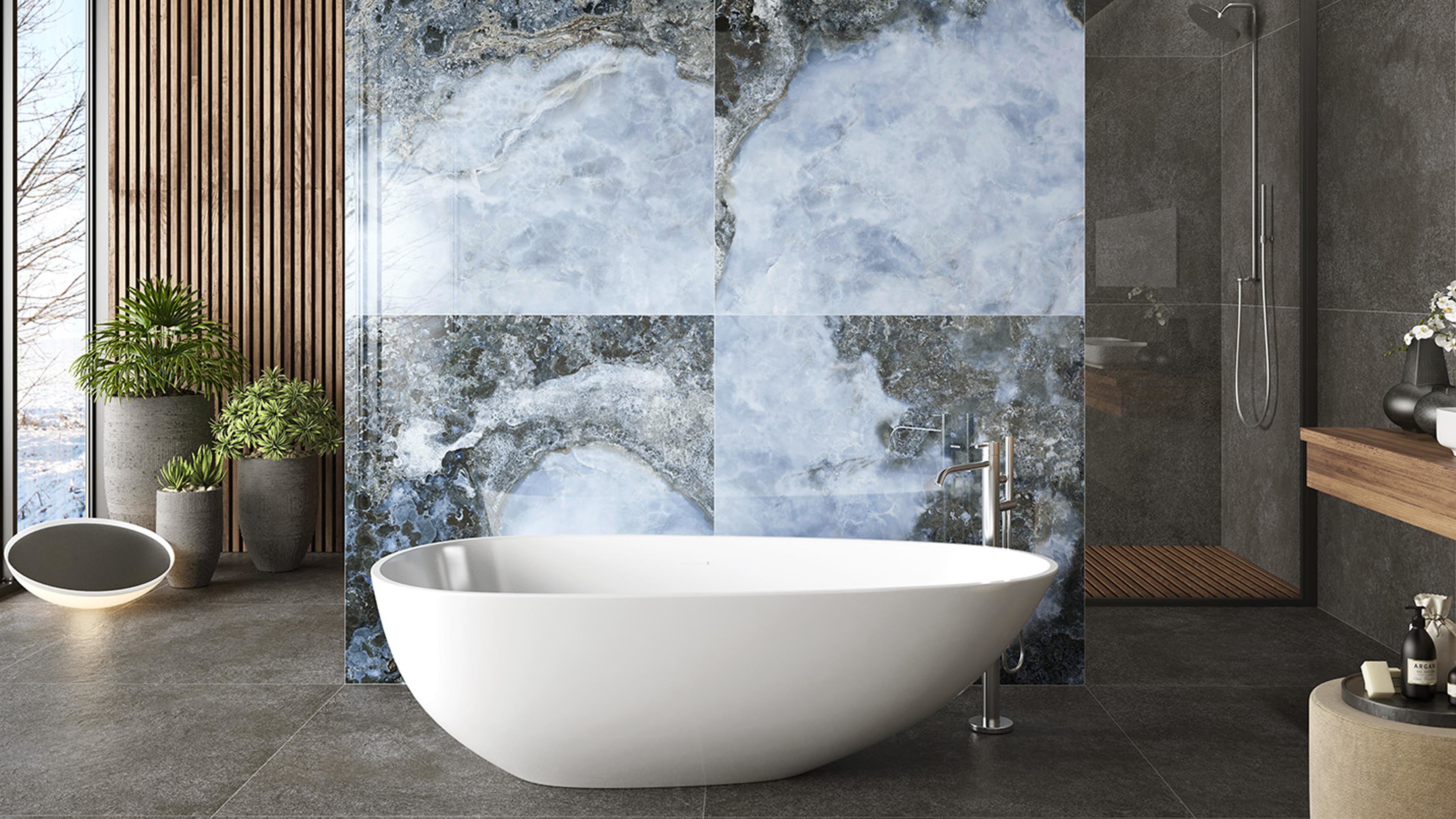 Douglas & Jones - Marbles vloer- en wandtegel Danae Navi Glans