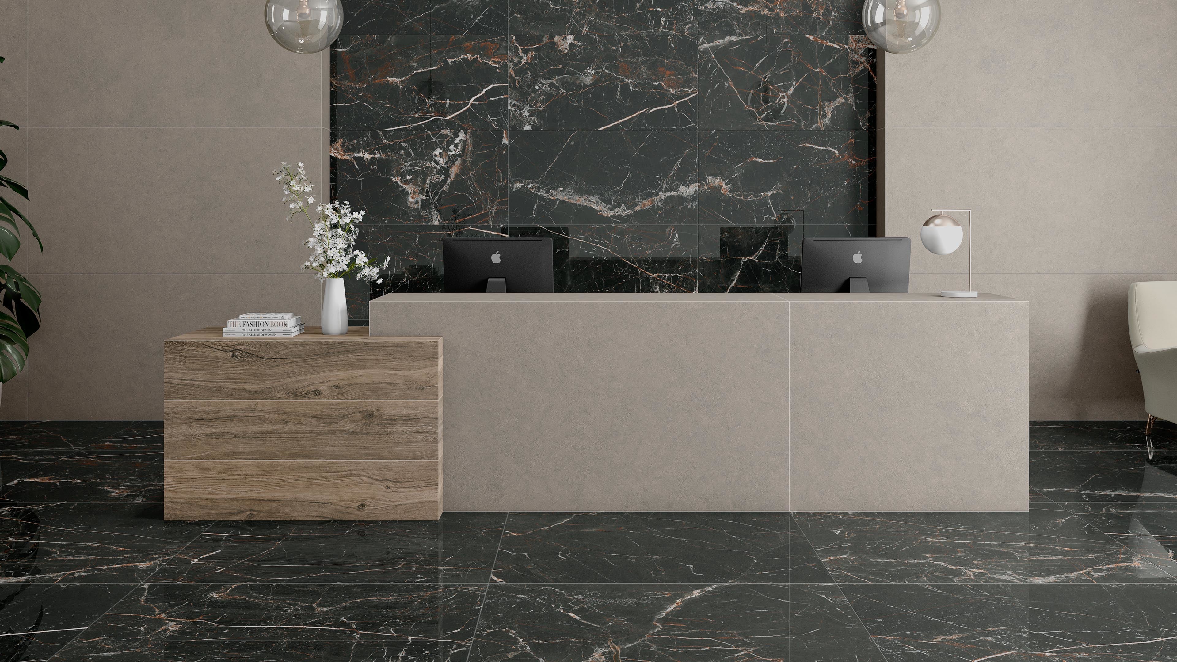 Douglas & Jones - Marbles vloer- en wandtegel Laurant Brown Glans