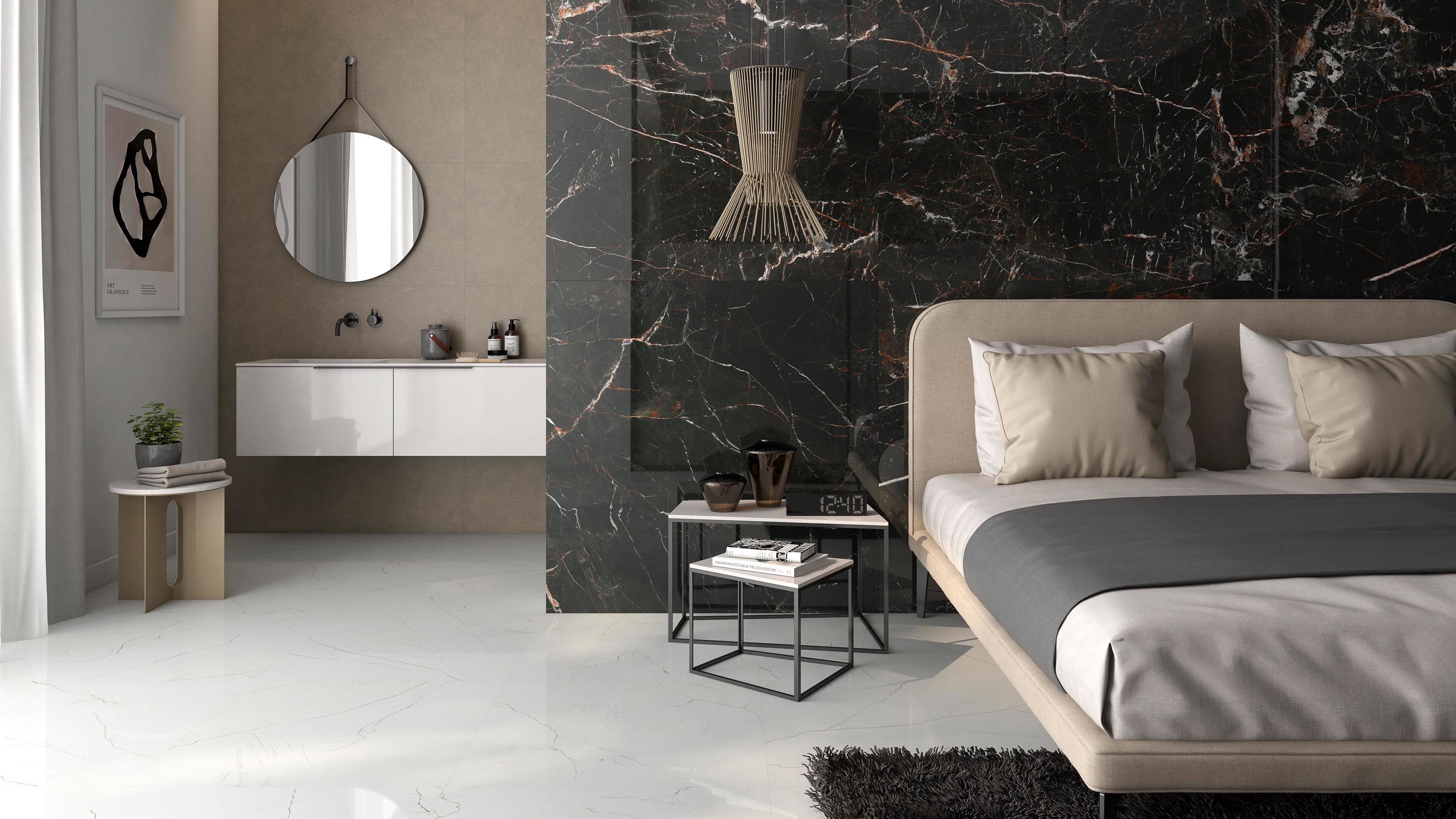 Douglas & Jones - Marbles vloer- en wandtegel Laurant Brown Glans