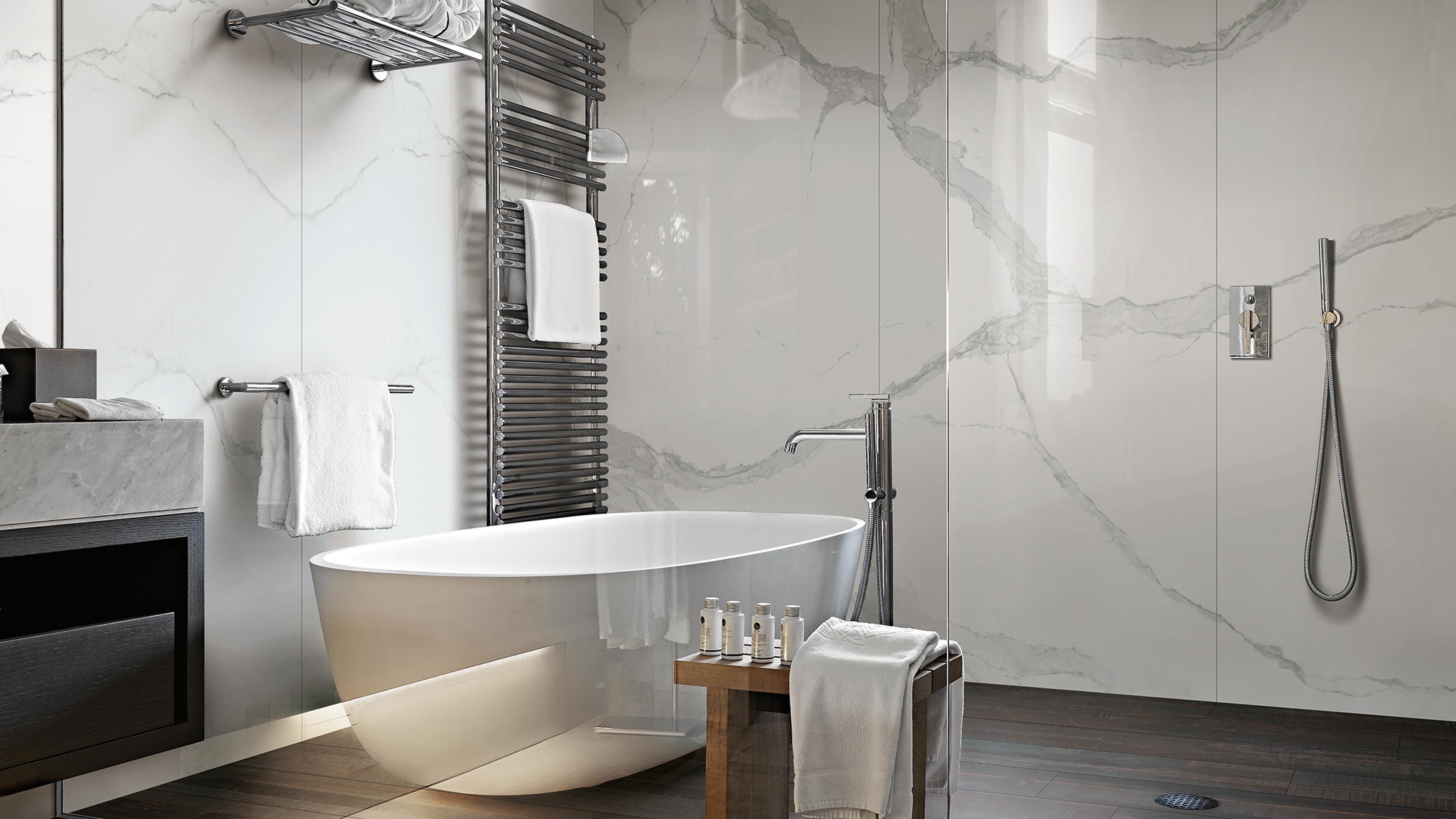 Douglas & Jones - Magnum vloer- en wandtegel Statuario Glans