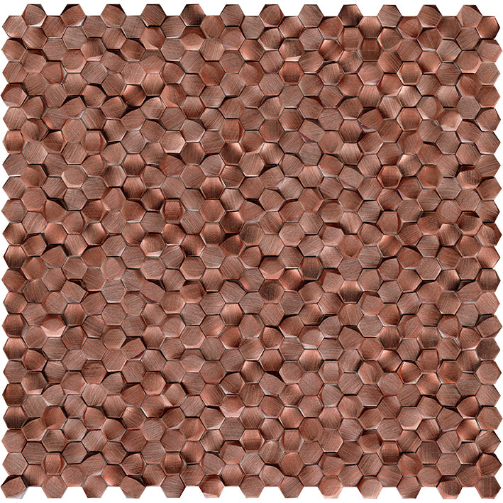L'antic Colonial - Gravity Aluminium 3D Hexagon Copper Mozaïek