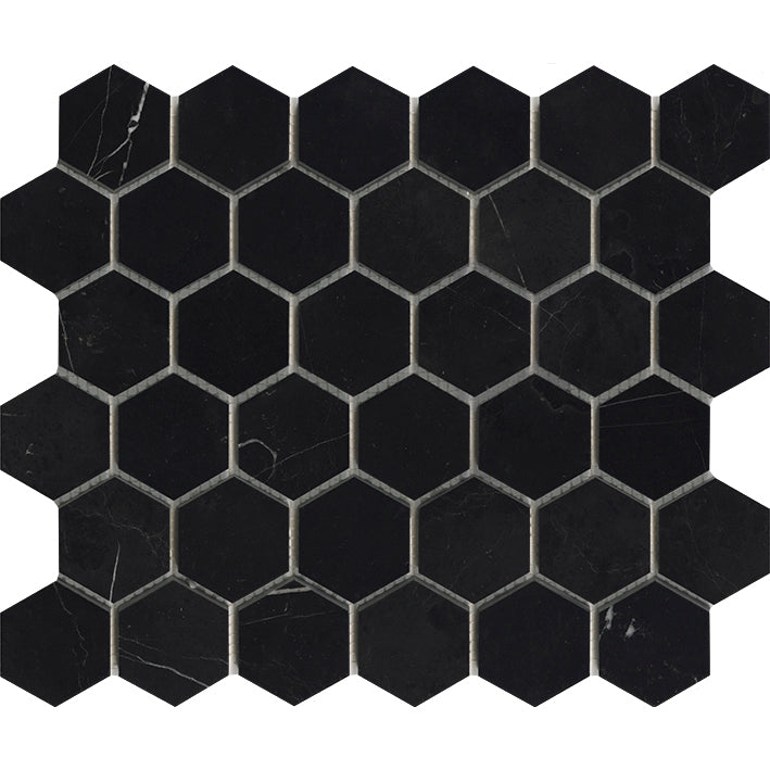 L'antic Colonial - Essential Hexagon Negro Marquina Pulido Mozaïek