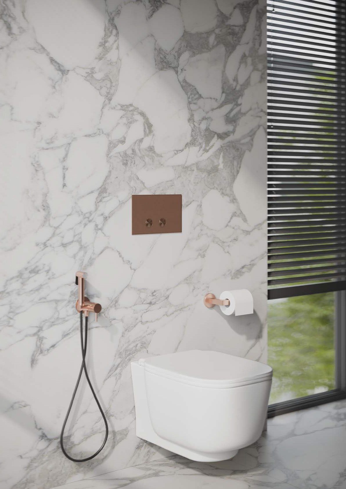 Inti Bath bedieningsplaat Koper Mat D08CMB geschikt voor Geberit UP720, UP320 en TECE inbouwreservoir