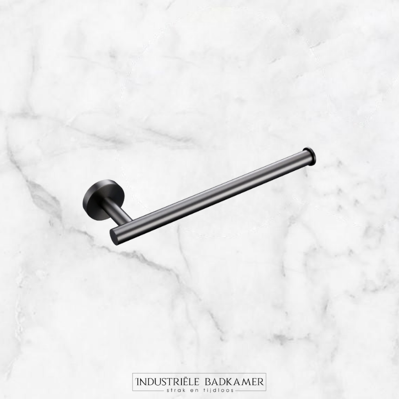 Luxe badkamer/ toilet accessoires set 4-delig gun metal