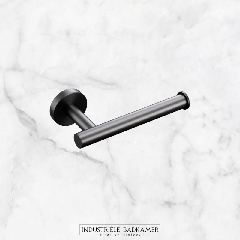 Luxe badkamer/ toilet accessoires set 4-delig gun metal