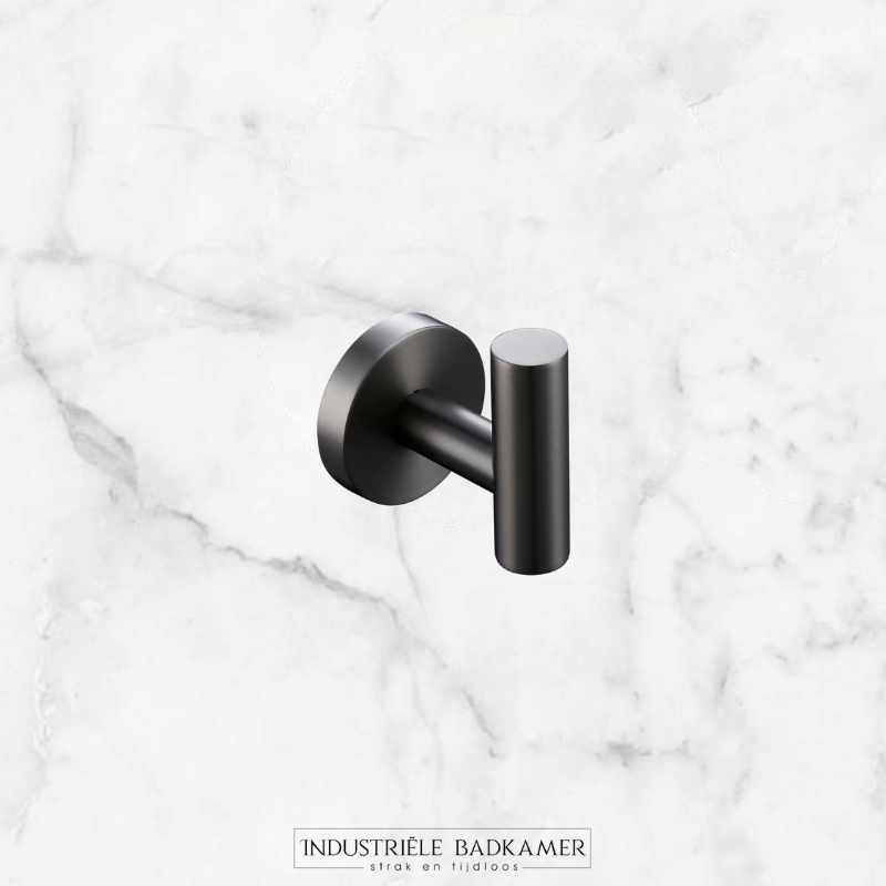 Luxe badkamer/ toilet accessoires set 4-delig gun metal