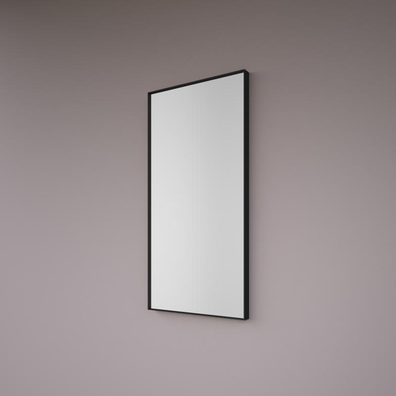 HIPP Design  - Toiletruimte spiegel rechthoekig op mat zwart industrieel metalen frame