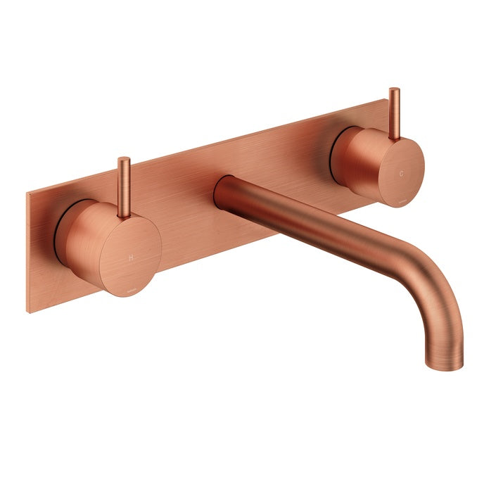 Hotbath Cobber CB006T inbouw wastafelkraan 3-gats met achterplaat 18 of 25 cm uitloop (13 verschillende kleuren)