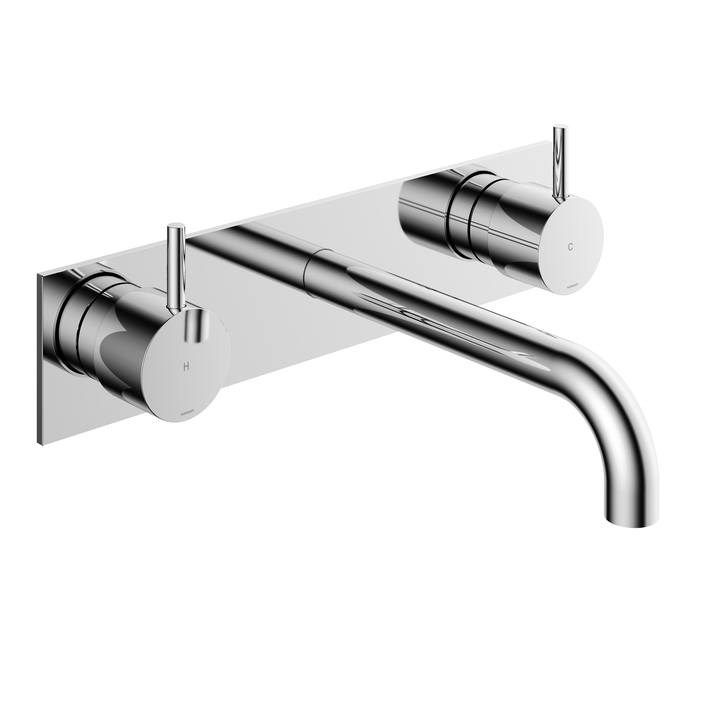 Hotbath Cobber CB006T inbouw wastafelkraan 3-gats met achterplaat 18 of 25 cm uitloop (13 verschillende kleuren)