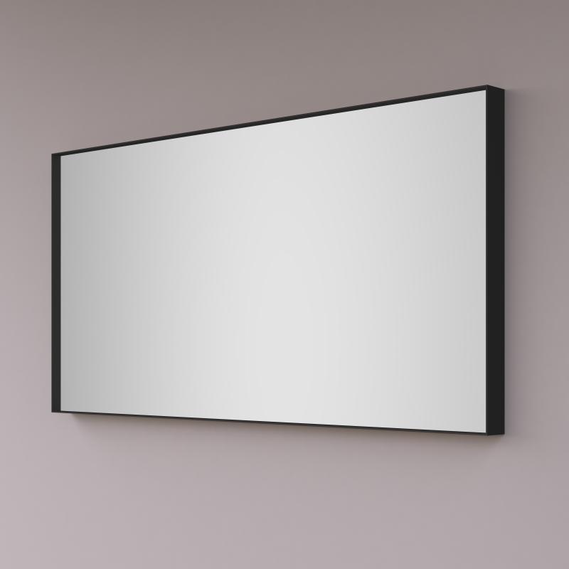 HIPP Design - Spiegel rechthoekig op mat zwart industrieel metalen frame SPV 9100